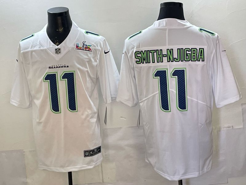 Men 2026 Seattle Seahawks #11 Smith-Njigba White Nike Limited NFL Jersey 012